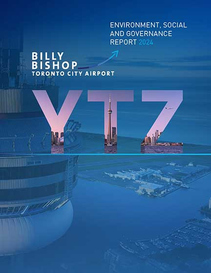 Cover of Billy Bishop Airport’s 2024 ESG report.