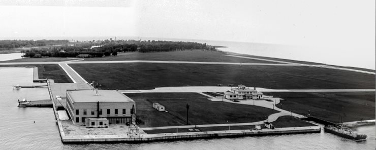 Aerial view of the completed airport