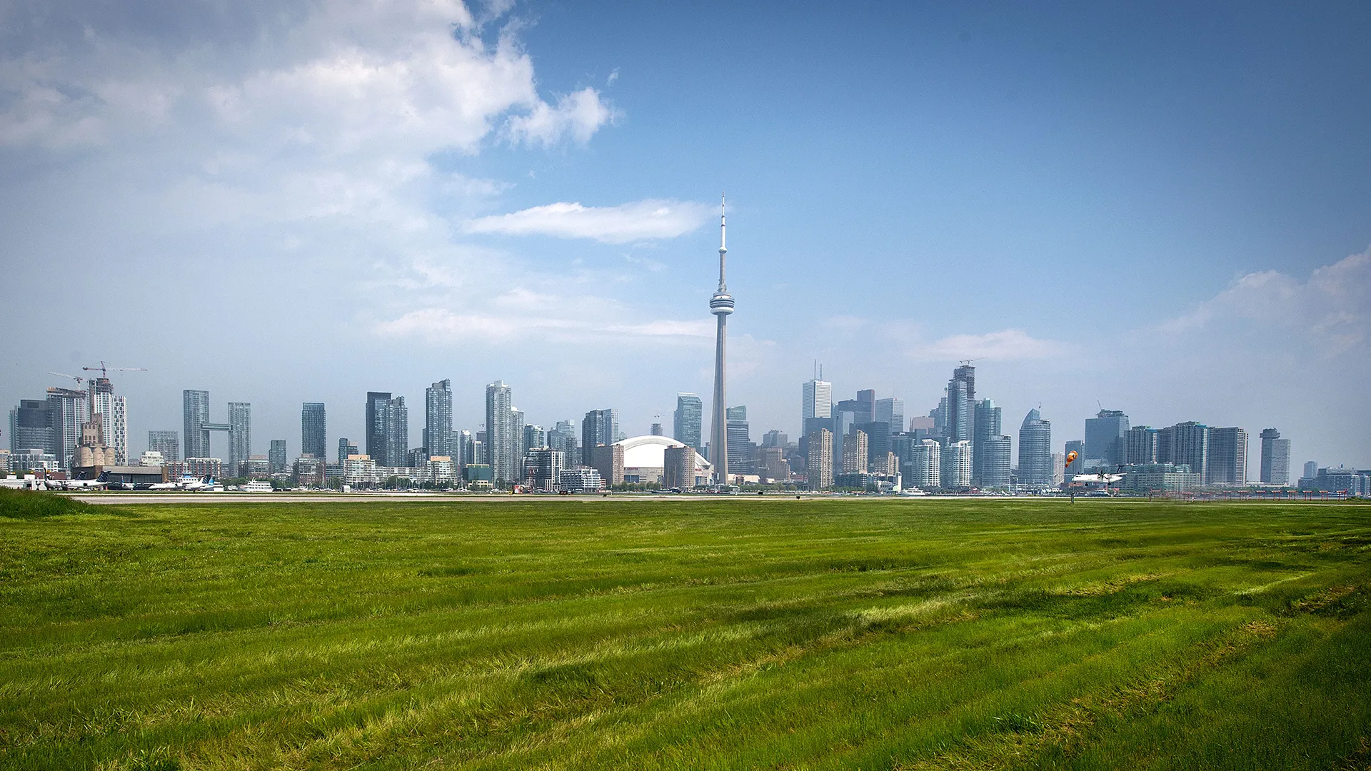 Toronto skyline photo taken from the airport