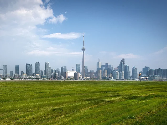 Toronto skyline photo taken from the airport