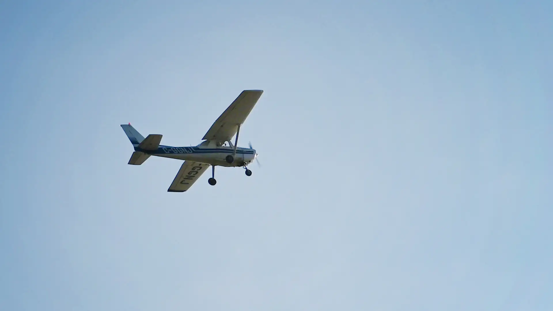 Small airplane flying