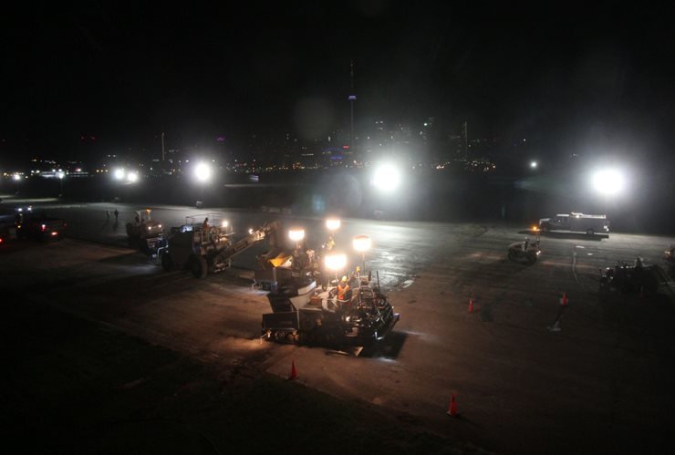 Construction work at night