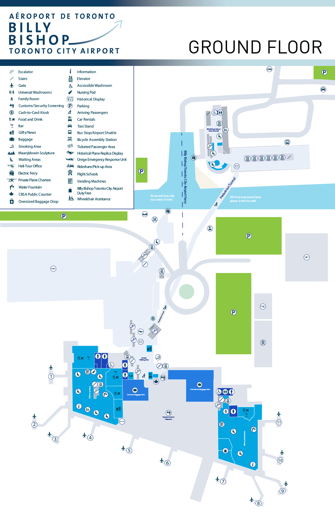 Billy Bishop Toronto City Airport Map. Click to open a larger PDF version of the map.