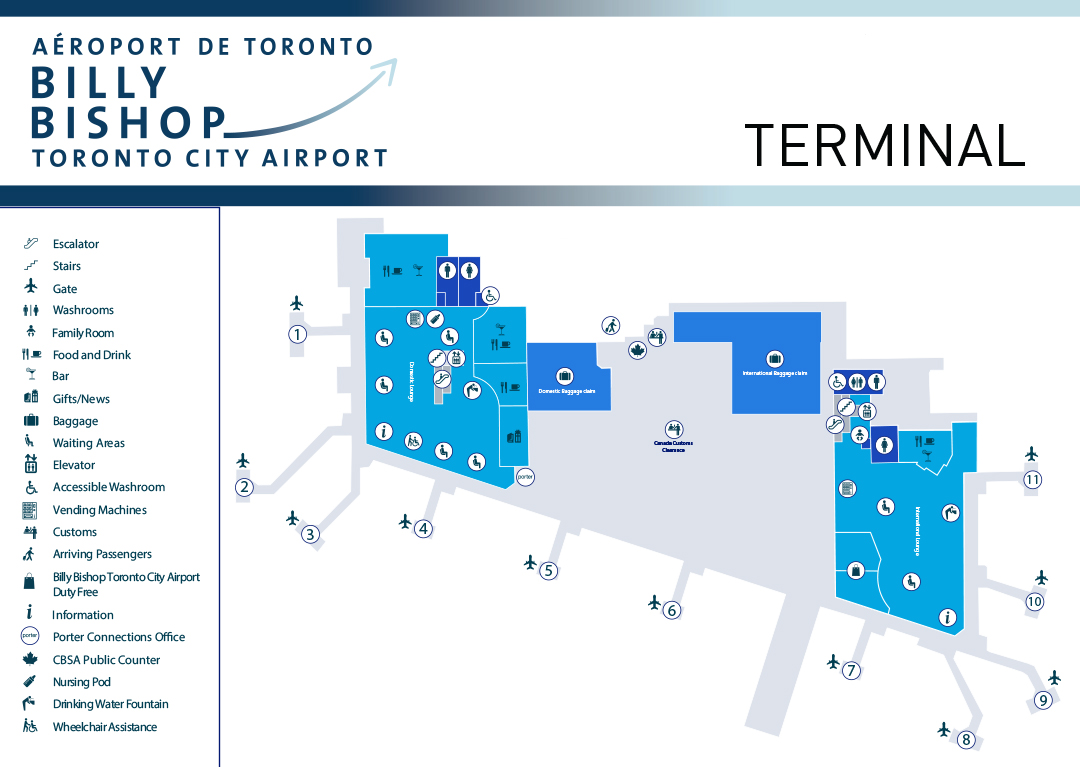 Billy Bishop Toronto City Airport Map. Click to open a larger PDF version of the map.