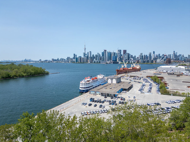 Aerial photo of the cruise ship terminal