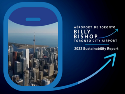 Cover of Billy Bishop Airport’s 2022 sustainability report.