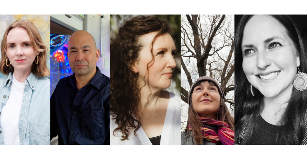 Portraits of five artists featured in the Perspectives exhibition.